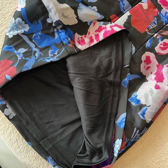 NWT Lulus So Stunning Jacquard Puff Sleeve Mini Dress S Black Multi Floral - Picture 10 of 16